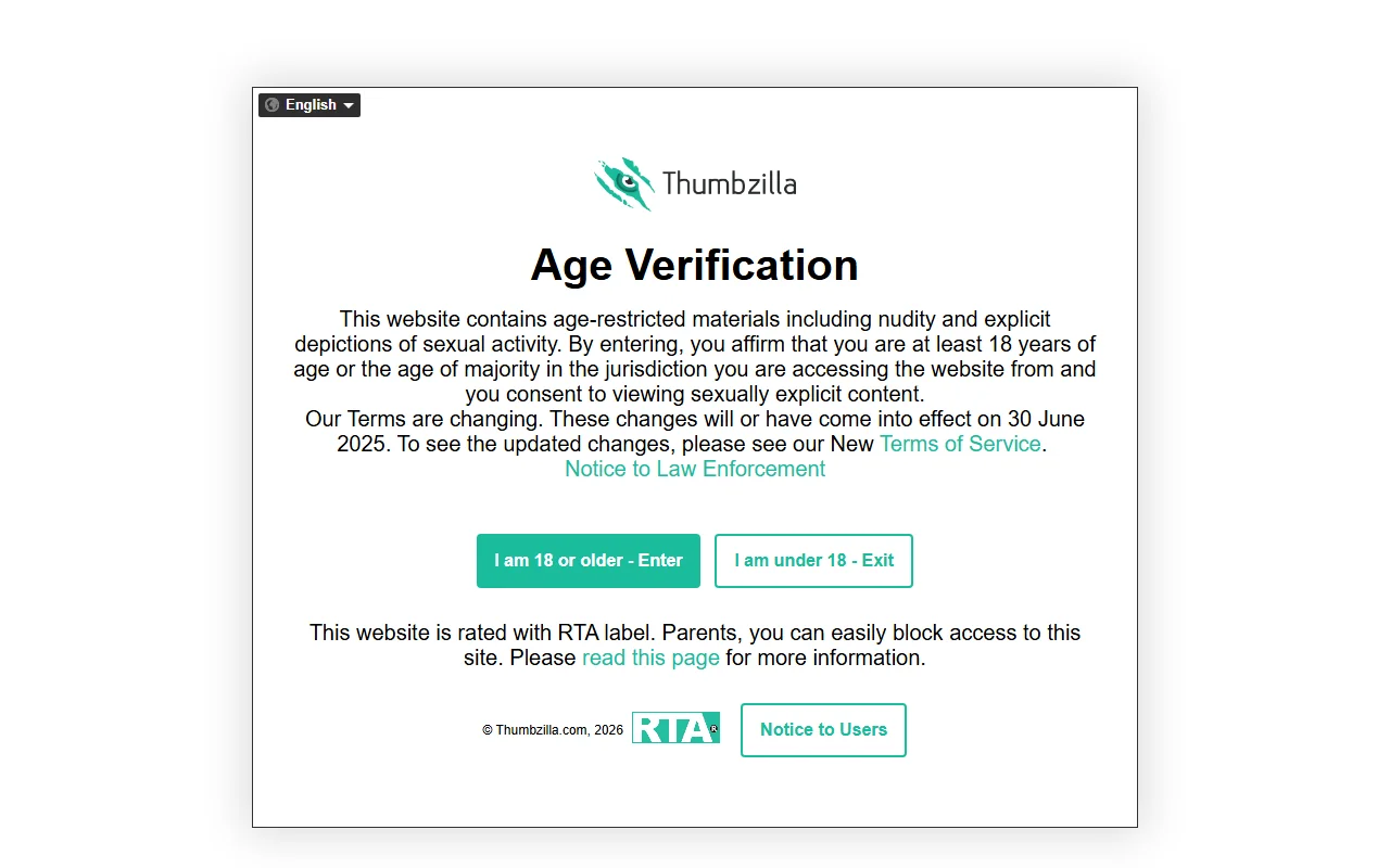 Screenshot of Thumbzilla